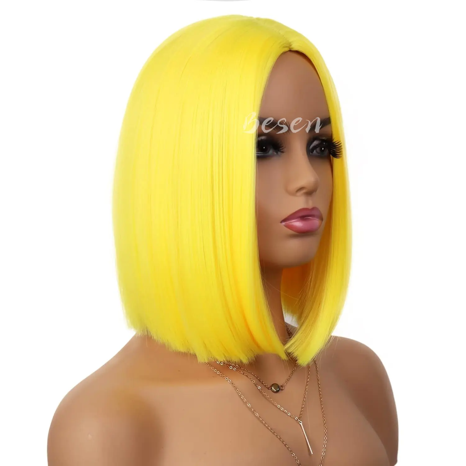 Synthetic Bob Wig 12inch Short Bob Stright Hair Wig Heat Resistant Middle Parting Colorful Wigs for Party Custume Cosplay Use