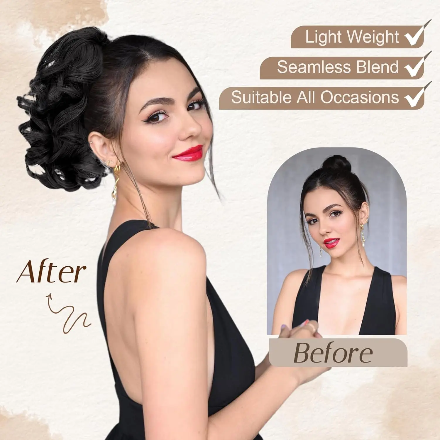 Synthetic Short Ponytail Extension Claw Clip in Hair Extensions for Women Curly Wavy Ponytails Updo Hair Pieces for Kids Girls