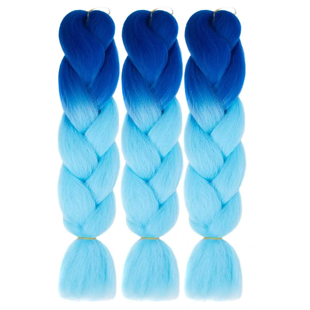 Synthetic 24inch 100g 1Pcs Jumbo Braiding Hair Ombre Braiding Hair High Temperature Synthetic Crochet Braids Hair Extensions