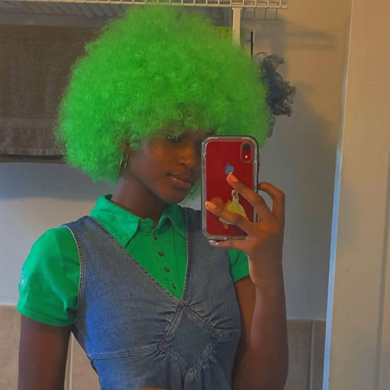 Synthetic Short Afro Wigs for Women Costume Cosplay Disco Fun Wigs Heat Resistant Bouncy Wigs Short Afro Kinky Curly Wigs