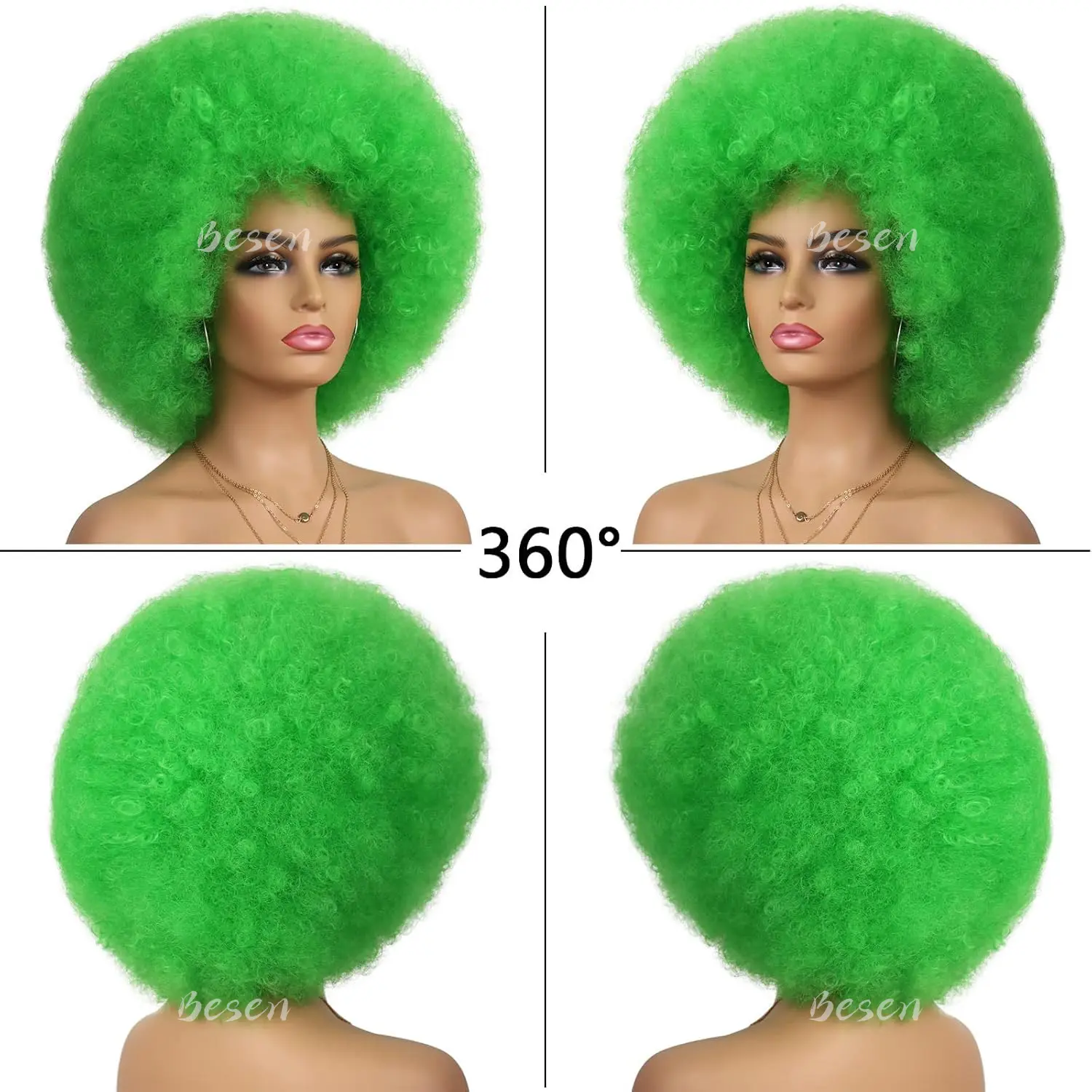 Synthetic Short Afro Wigs for Women Costume Cosplay Disco Fun Wigs Heat Resistant Bouncy Wigs Short Afro Kinky Curly Wigs