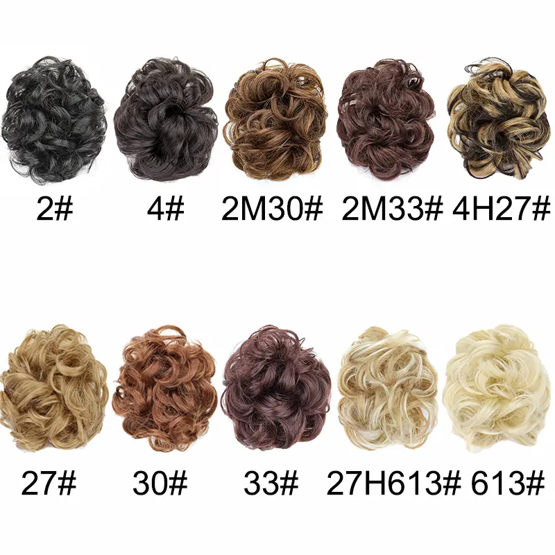 Synthetic Short Curly Messy Hair Bun Claw Clip in Hair Extension Hair Chignon Hairpiece for Women