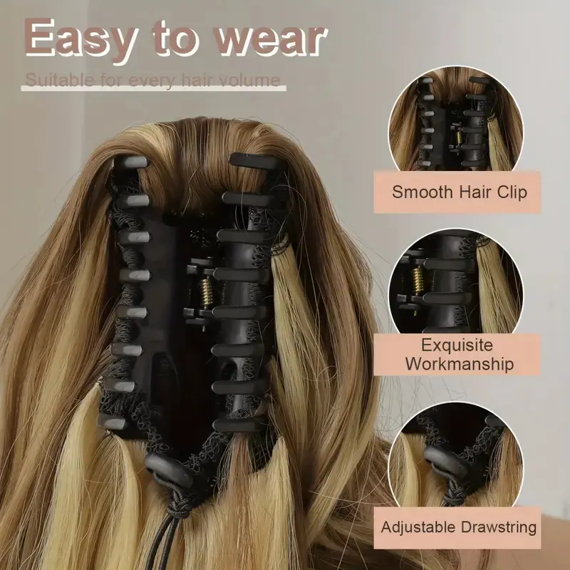 30Inch Synthetic Long Curly Ponytail Hair Extension Heat Resistant Synthetic Fiber Soft Fulffy  Hairpiece for Daily Use