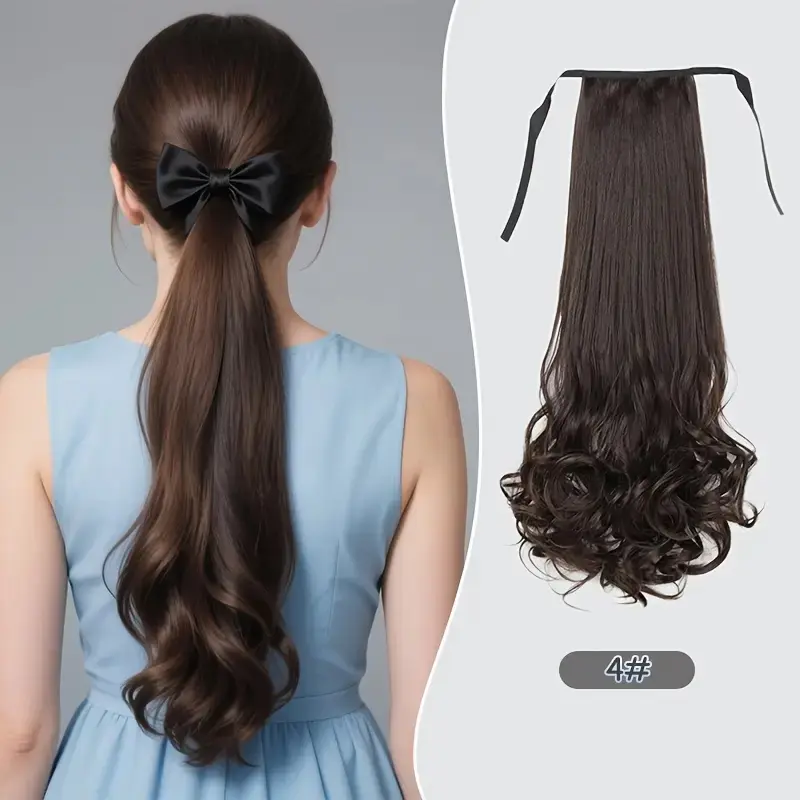 58cm Synthetic Long Curly Ponytail Hair Extension Drawstring Hair Hairpiece Fashion Cute Hair Accessory for Women