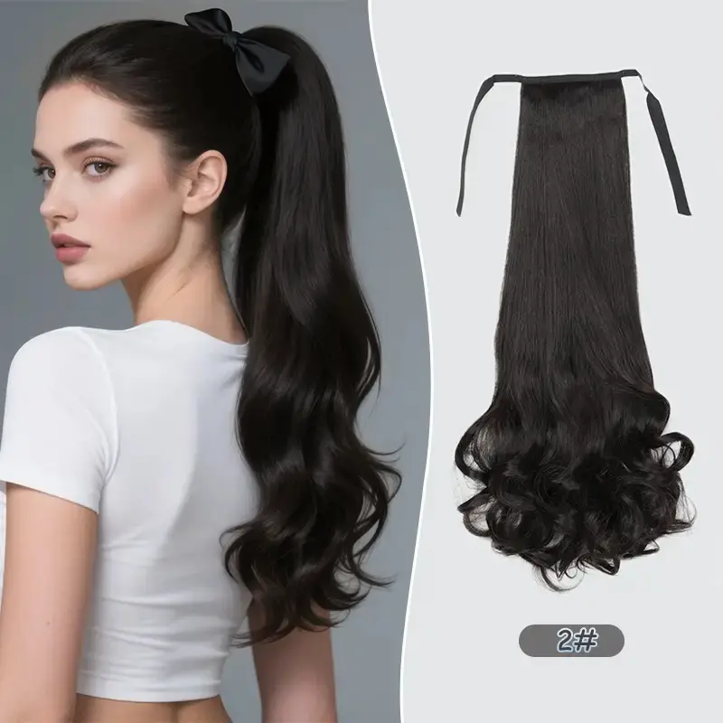 58cm Synthetic Long Curly Ponytail Hair Extension Drawstring Hair Hairpiece Fashion Cute Hair Accessory for Women