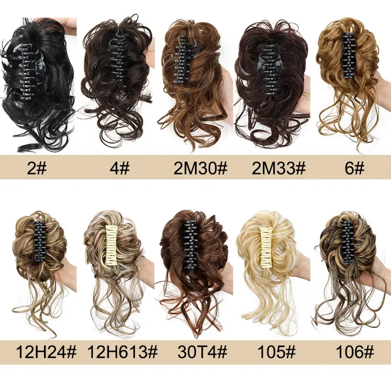 Elegant Messy Curly Claw Clip Hair Bun Versatile Stylish Synthetic Fluffy Easy to Style Suitable for Daily Use Hair Accessories