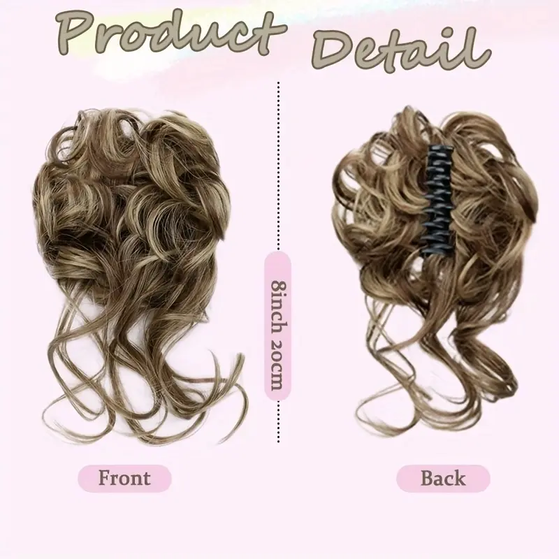Elegant Messy Curly Claw Clip Hair Bun Versatile Stylish Synthetic Fluffy Easy to Style Suitable for Daily Use Hair Accessories