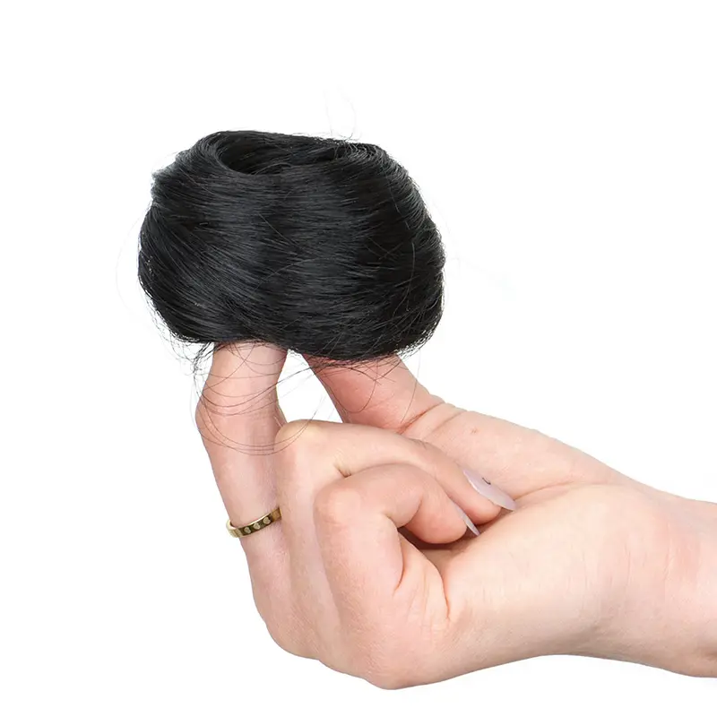 Synthetic Messy Bun Hair Piece Chignon Extension Mini Rubber Band Hair Bun Scrunchies Donut Hair Accessory Easy to Wear