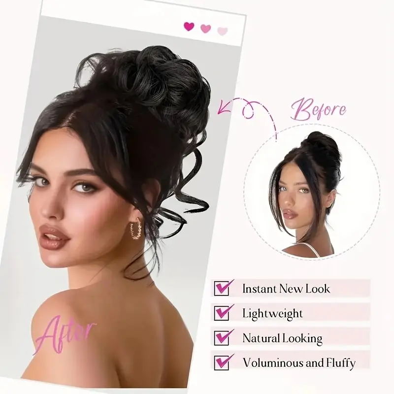 Elegant Messy Curly Claw Clip Hair Bun Versatile Stylish Synthetic Fluffy Easy to Style Suitable for Daily Use Hair Accessories