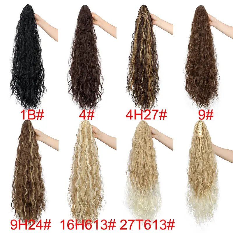 26Inch Claw In Ponytail Hair Extensions for Women Wavy Curly Hair Heat Resistant Synthetic Wigs  Afro Curls Hair Accessories