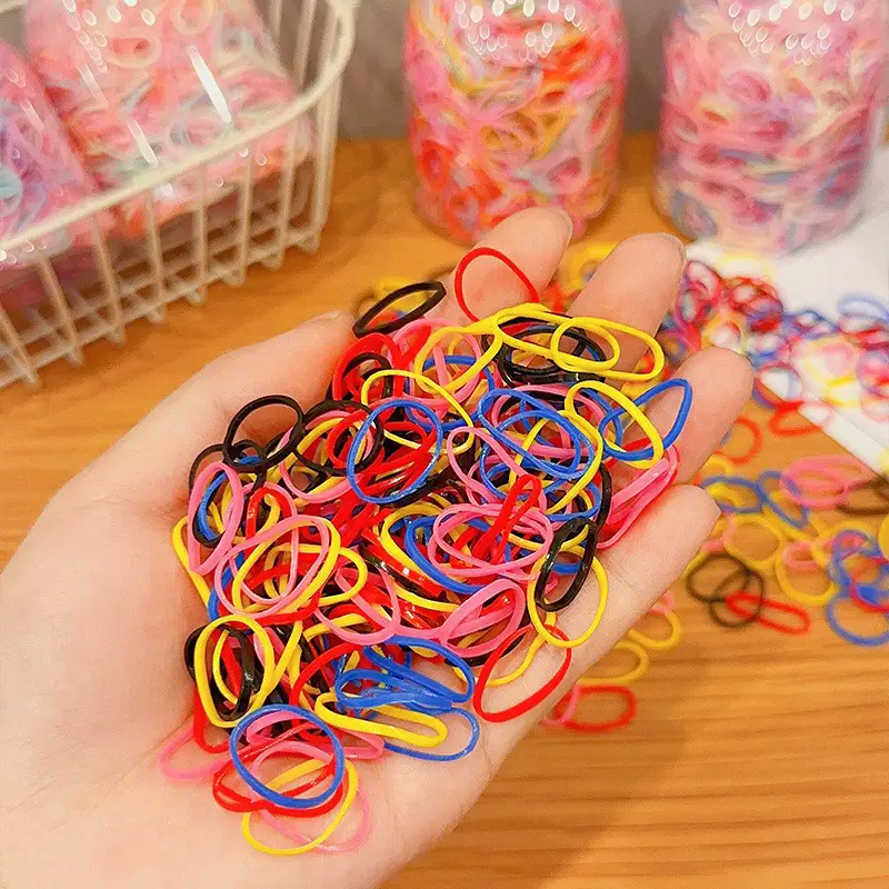 500pcs Girls Colorful Small Disposable Rubber Bands Gum For Ponytail Holder Scrunchie Hair Bands Fashion Hair Accessories
