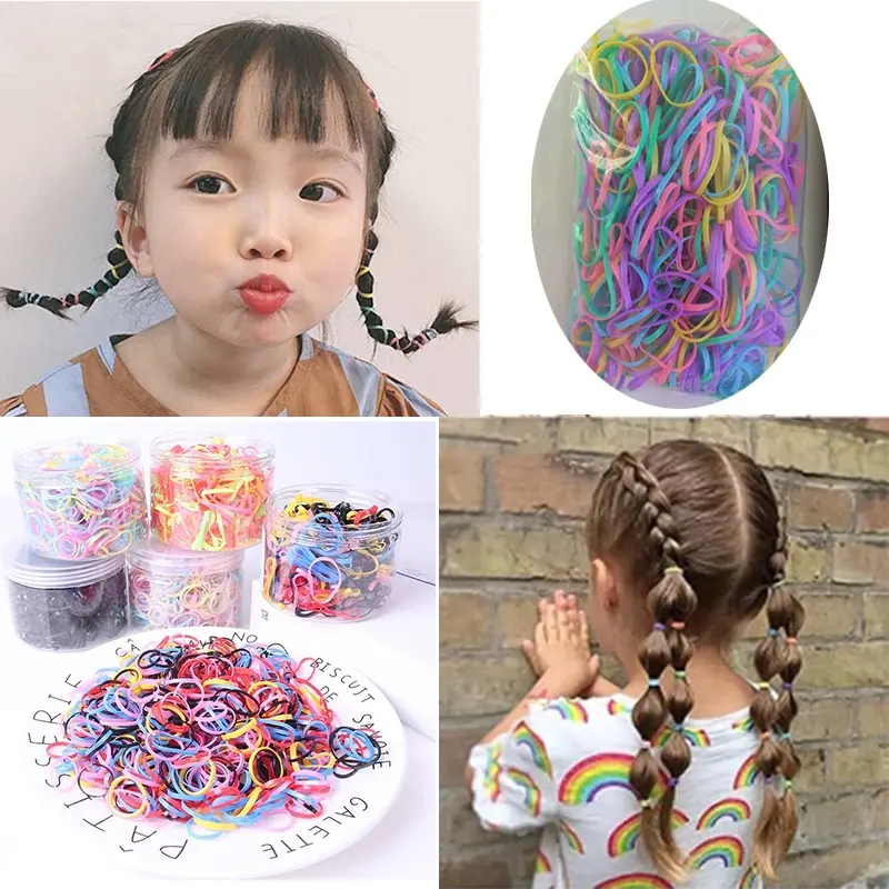 500pcs Girls Colorful Small Disposable Rubber Bands Gum For Ponytail Holder Scrunchie Hair Bands Fashion Hair Accessories