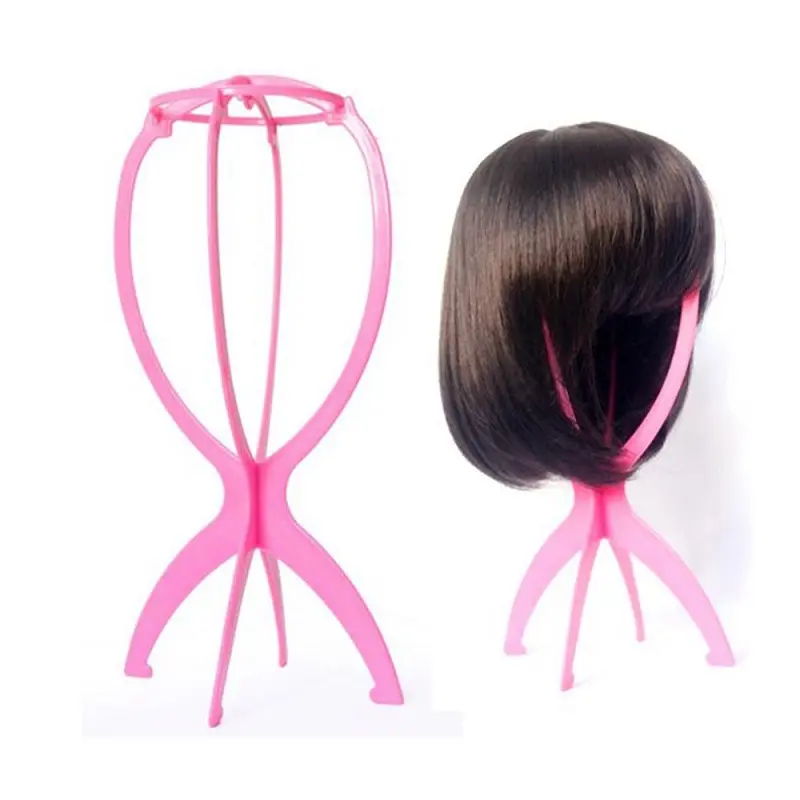 1pcs Folding Wig Stand Holder Plastic Adjustable Portable Barbershop Fashion Model Display Holder Black Blue White Rose Colors