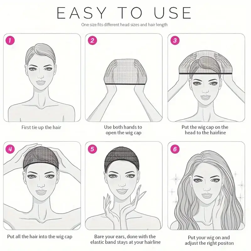 4Pcs Stockings Wig Cap Mesh Net Wig Caps Weaving Hair Net for Wig Close Fishnet Wig Caps for Women