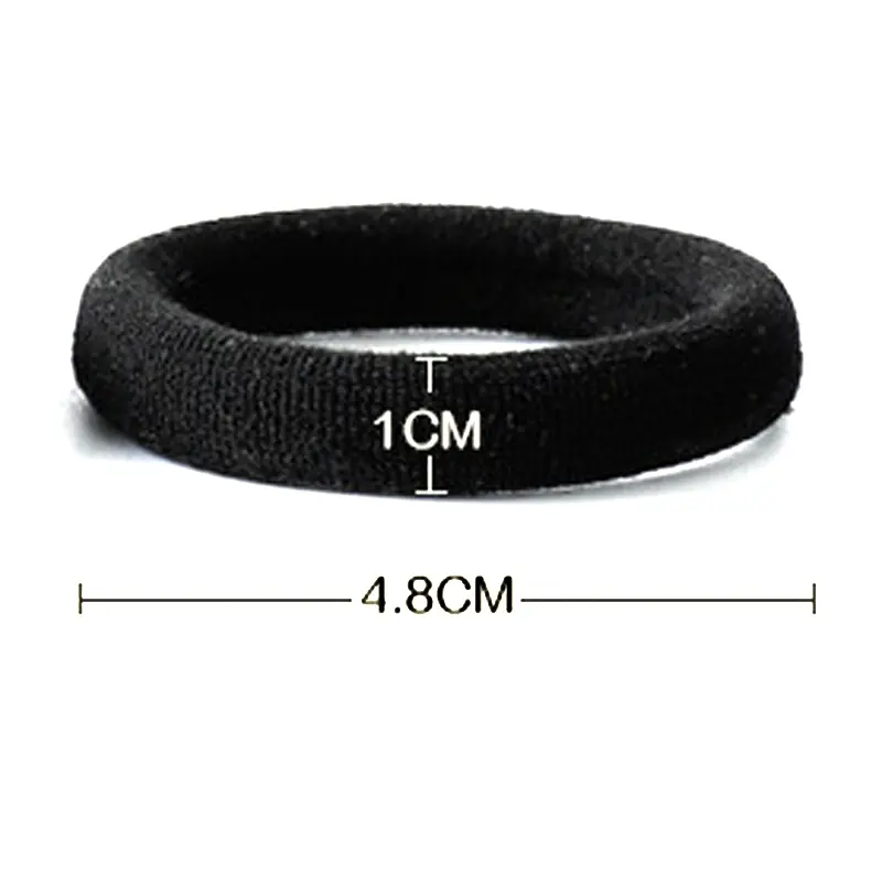 50pcs Black Hair Ties for Women Girls Seamless Thick Black Hair Band Elastic Hair Ties No Damage Ponytail Holder Hair Accessorie