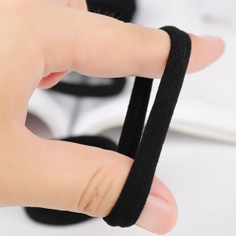 50pcs Black Hair Ties for Women Girls Seamless Thick Black Hair Band Elastic Hair Ties No Damage Ponytail Holder Hair Accessorie
