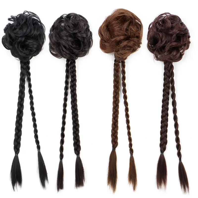 Synthetic Wig Braid Female Claw Ponytail Braid Half Tied High Pony Tail Hair Accessories Twists Braid Boxing Braid for Women