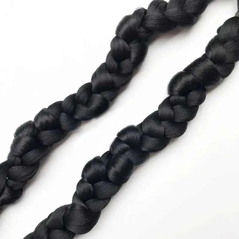 2pcs Synthetic Wig Women Long Ponytail Braid Boxing Twists Braid Sweet Cool Girl Hot Girl Hairpiece Fashion Hair  Accessories
