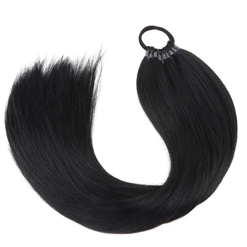 22Inch Long Straight Synthetic Ponytail Hair Extension With Elastic DIY Braid Hairpiece for Women
