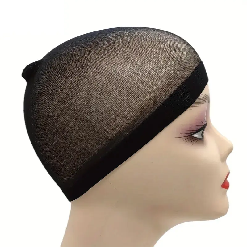 Women'S Wig Cap Fashion Elasticity Hair Nets 2Pcs/Pack Stocking Hair Cap Net Black Beige  Nylon Hair Accessory