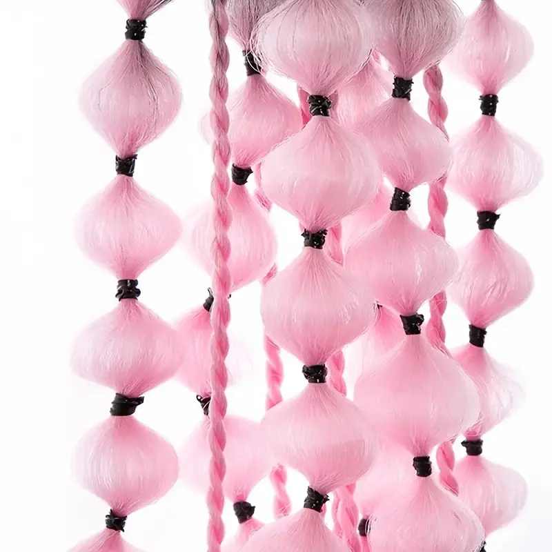Synthetic Ombre Colored Hair Extensions Rainbow Lightweight Hair Extensions for Bubble Ponytail Extension Hair Accessories