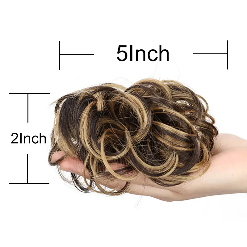 Synthetic Messy Bun Hair Piece Hair Bun Curly Wavy Chignon Ponytail Hair Extensions Hair Accessories for Women Wedding