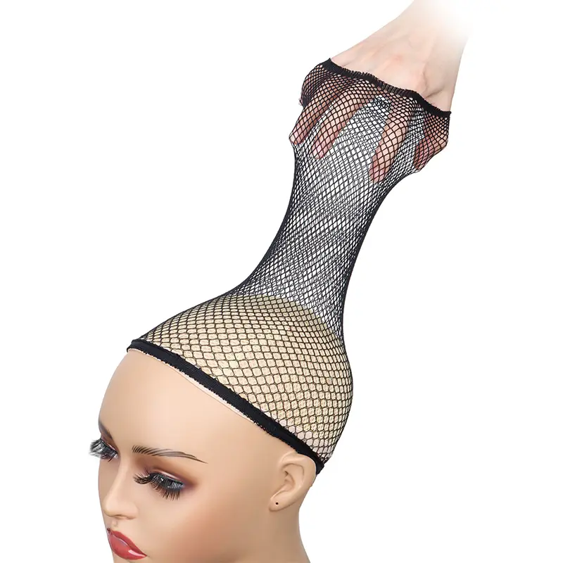 Black Hair Net Stretch Mesh Dome Woven Hat Wig Net Breathable Mesh Cap For Wig Accessories
