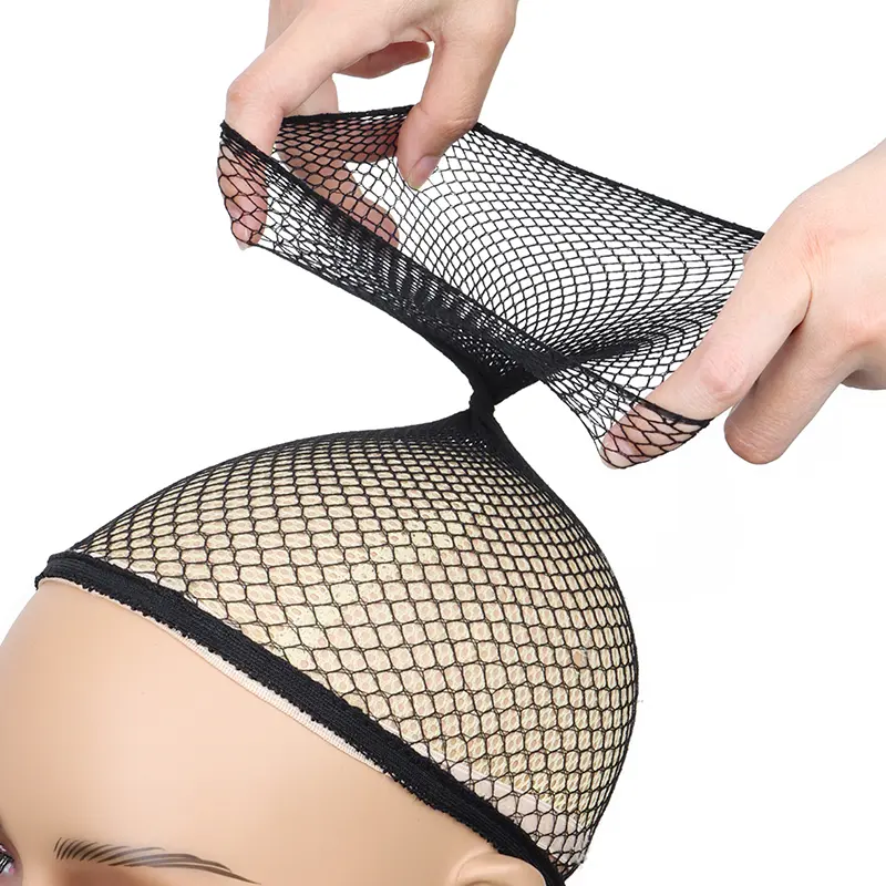 Black Hair Net Stretch Mesh Dome Woven Hat Wig Net Breathable Mesh Cap For Wig Accessories
