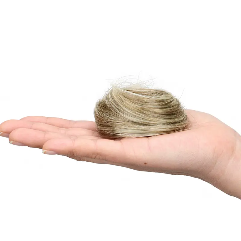Elegant Synthetic Hair Bun for Women Soft Comfortable Chignon Style Elastic Rubber Band Scrunchy Updo Hairpiece