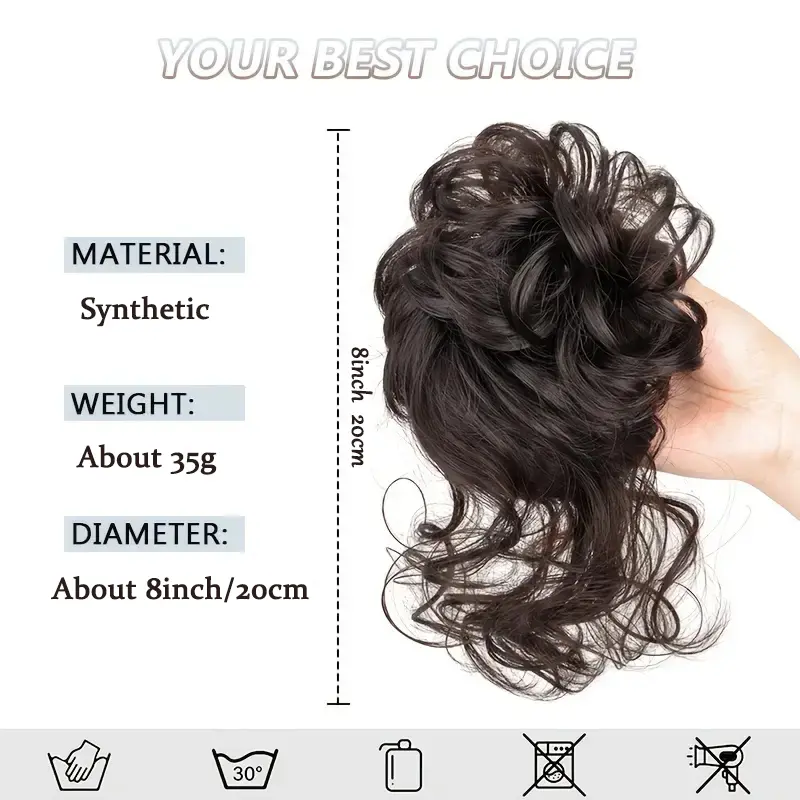 Synthetic Messy Hair Bun Hair Accessories for Women Elastic Rubber Band Chignon Updo Bun Extensions Hairpieces