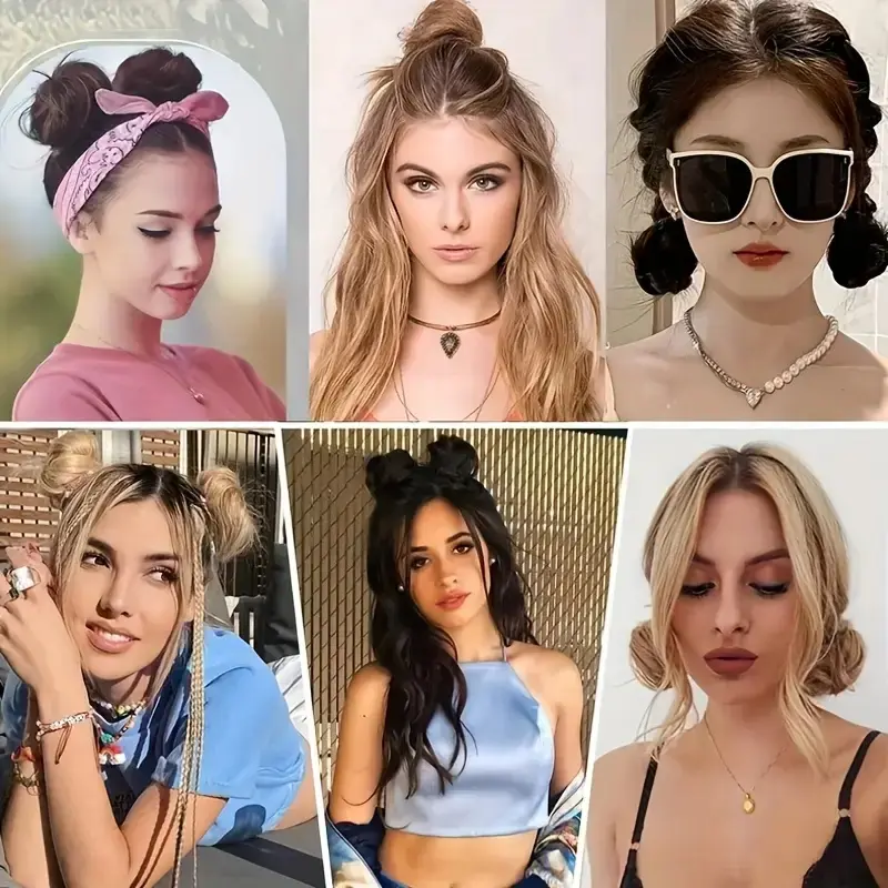 Elegant Synthetic Hair Bun for Women Soft Comfortable Chignon Style Elastic Rubber Band Scrunchy Updo Hairpiece