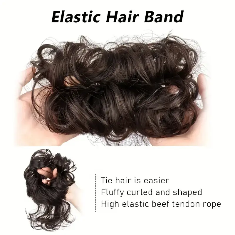 Synthetic Messy Hair Bun Hair Accessories for Women Elastic Rubber Band Chignon Updo Bun Extensions Hairpieces