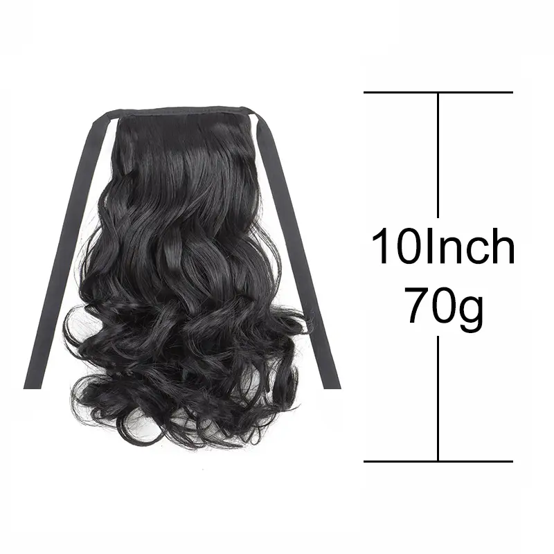 10Inch Synthetic Short Curly Wave Ponytail Hair Extension Drawstring Clip in Hairpiece Black Brown Hair Accessories for Women