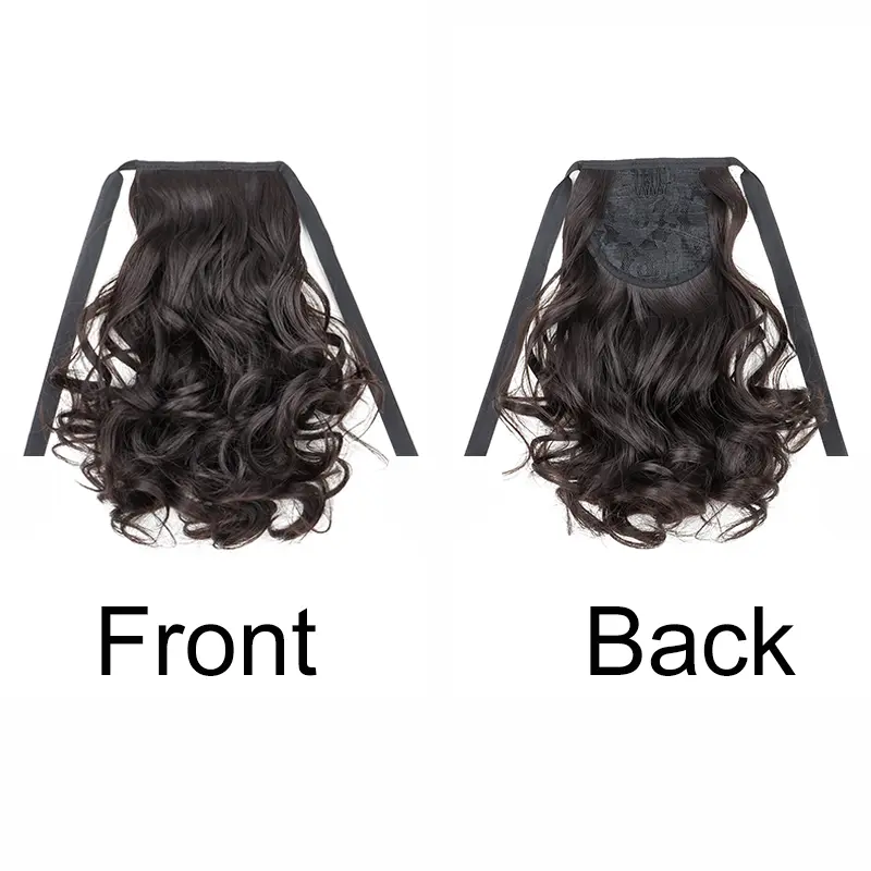 10Inch Synthetic Short Curly Wave Ponytail Hair Extension Drawstring Clip in Hairpiece Black Brown Hair Accessories for Women