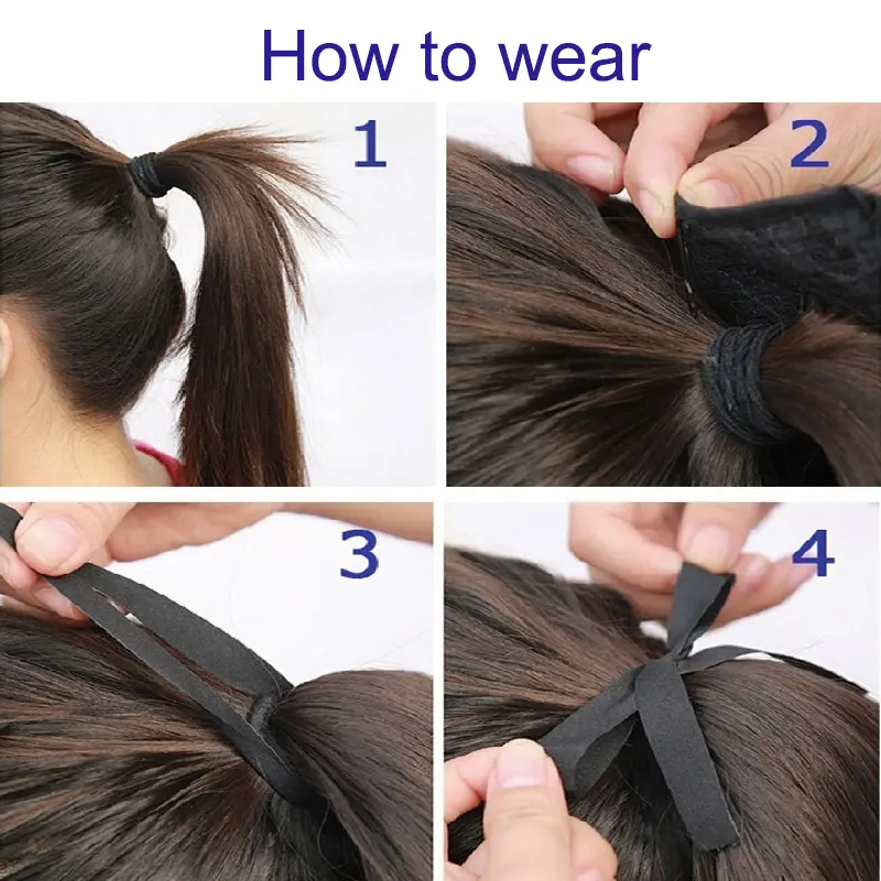 10Inch Synthetic Short Curly Wave Ponytail Hair Extension Drawstring Clip in Hairpiece Black Brown Hair Accessories for Women