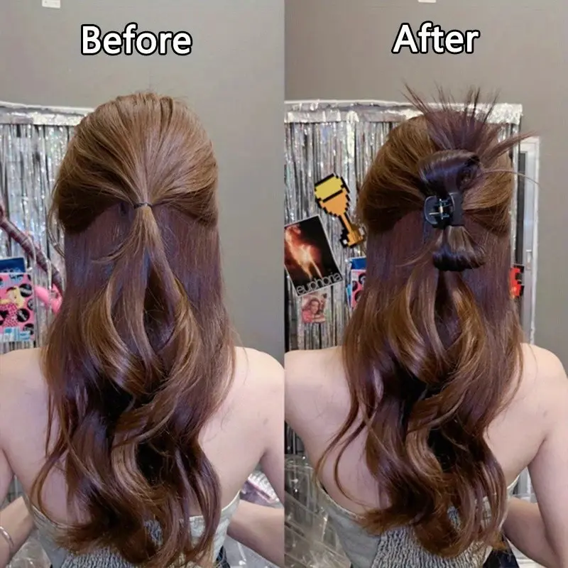 Synthetic Elegant Shaped Wig Hair Clip for Women Sweet Y2k Ponytail Clip Fashion Girl Wig Hair Clip Hair Accessories