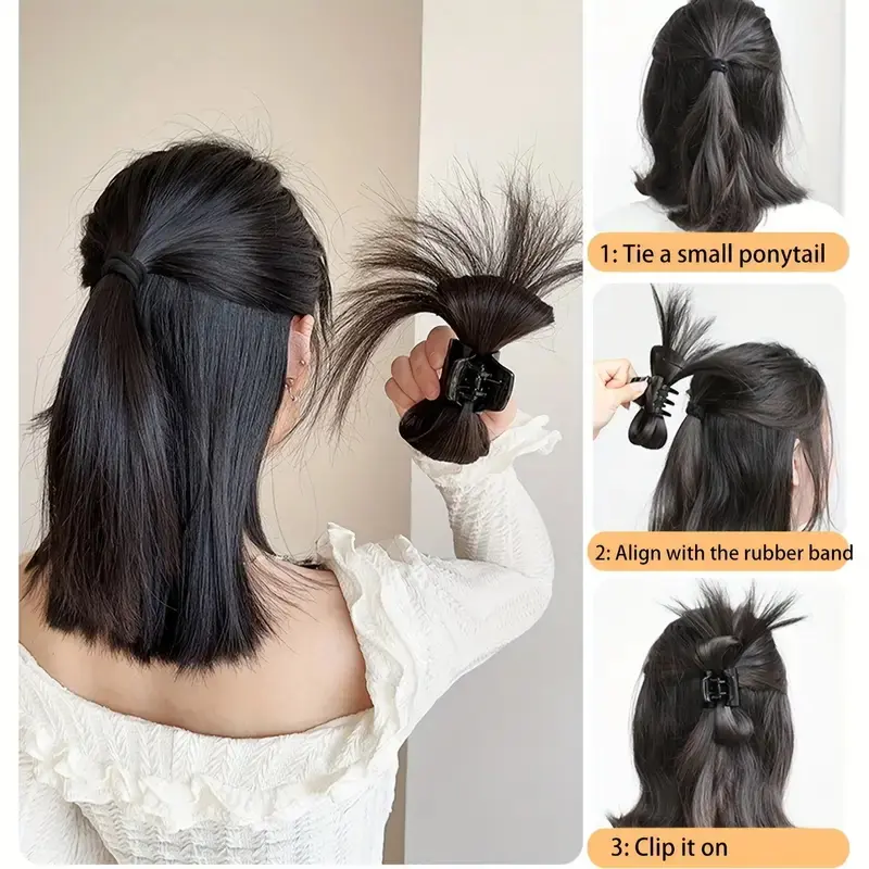 Synthetic Elegant Shaped Wig Hair Clip for Women Sweet Y2k Ponytail Clip Fashion Girl Wig Hair Clip Hair Accessories
