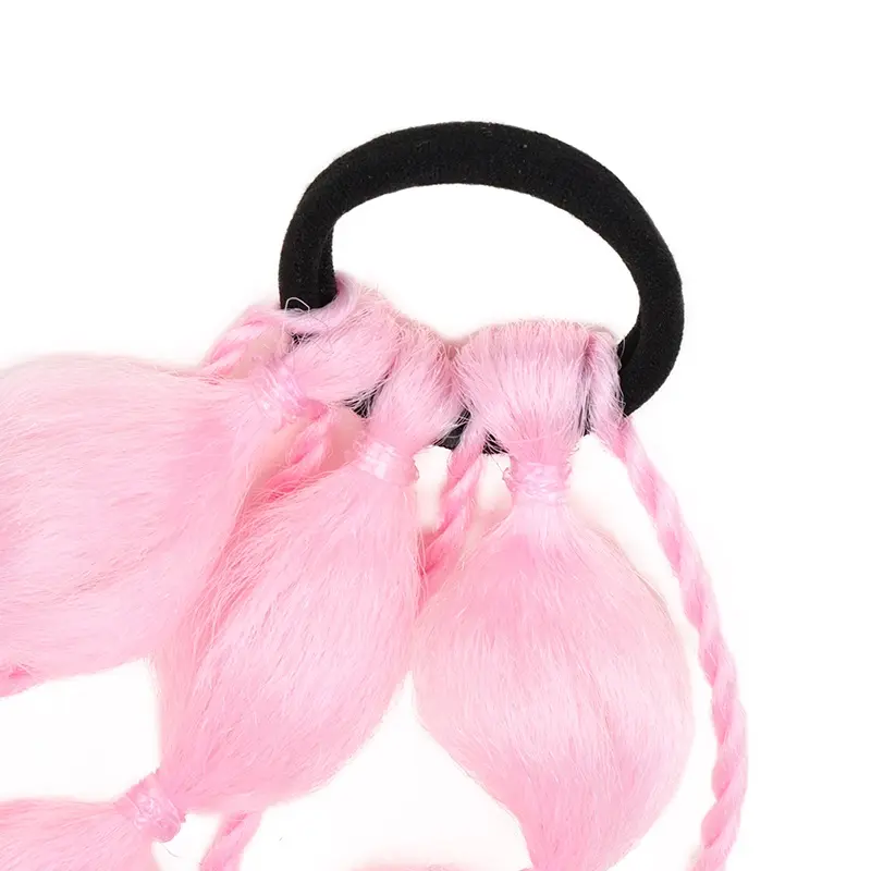 Synthetic 2Pcs Gradient Lantern Bubble Ponytail Hair Extension Twist Braid Elastic Band Hair Accessories
