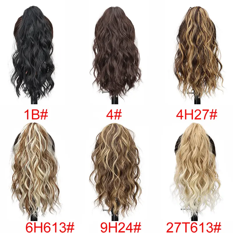 14Inch Synthetic Claw Clip In Ponytail Curly Blonde Brown Short Hairpiece Fluffy Hair Ponytail  Hair Extensions for Women