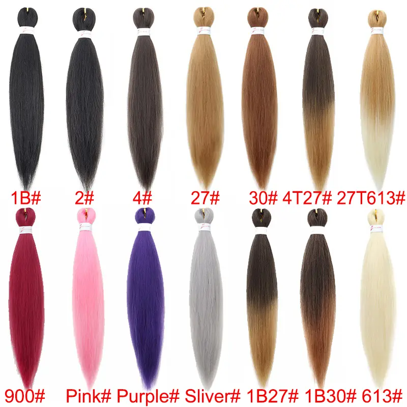 20Inch Synthetic Pre Stretched Braiding Ombre Hair Extension for Black Women Yaki Straight EZ Braid Hair Piece