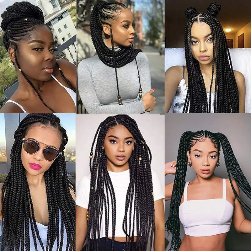 3Pcs Synthetic 20Inch Braiding Hair Pre Stretched Hair Extension Afro Braid Yaki Straight Hair Extension for Women