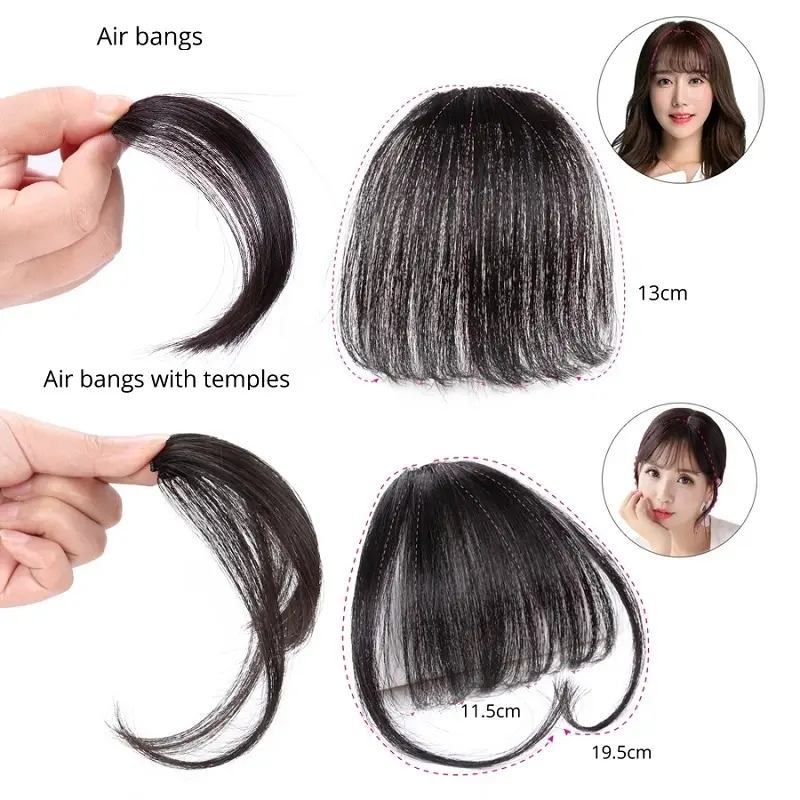 Synthetic Fake Air Bangs Hair Extension Front  Fringes Invisible Mini Hairpiece Black Brown Hair Accessories for Women