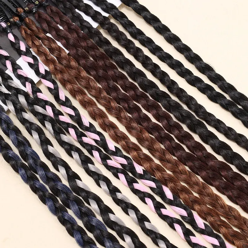 Synthetic Hair Accessories Long Boxing Braid Wig With Strong BB Clip Lightweight Highlights Colors Ponytail Hair Piece for Women