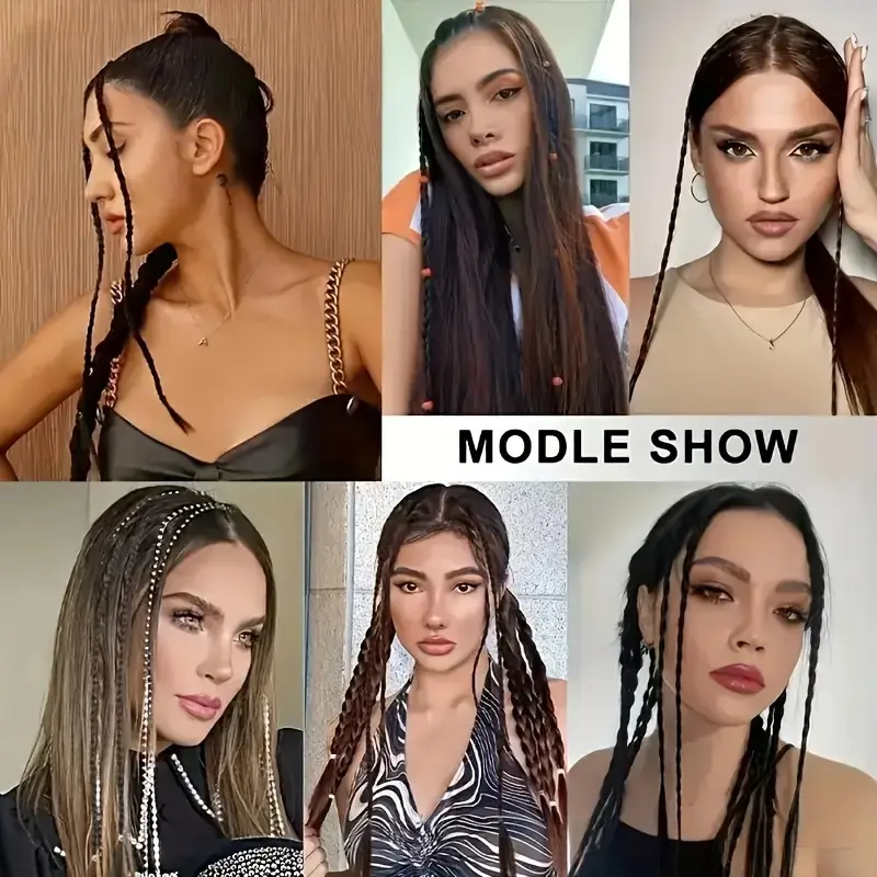 Synthetic Hair Accessories Long Boxing Braid Wig With Strong BB Clip Lightweight Highlights Colors Ponytail Hair Piece for Women