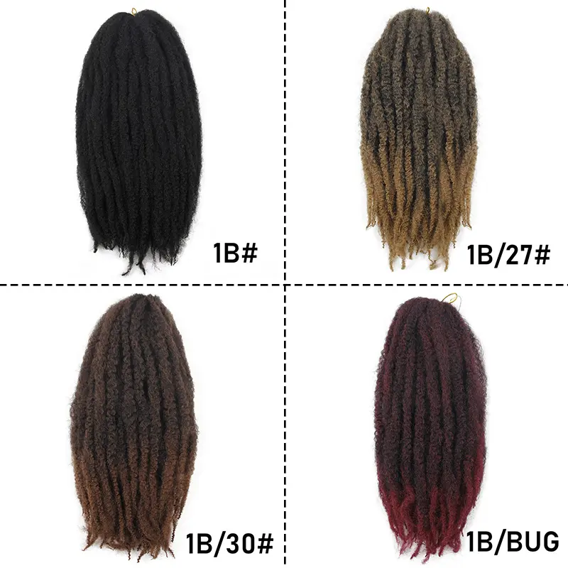 20Inch Synthetic Afro Kinky Braid Hair Marlyey Twist Braid Crochet Hair Extension for Black Women