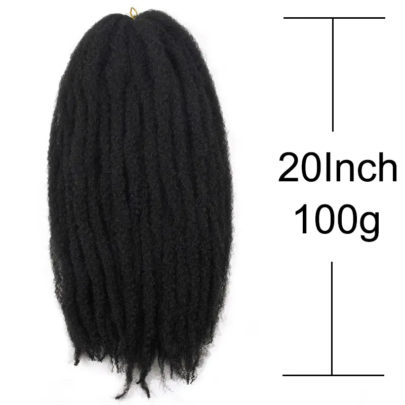 20Inch Synthetic Afro Kinky Braid Hair Marlyey Twist Braid Crochet Hair Extension for Black Women