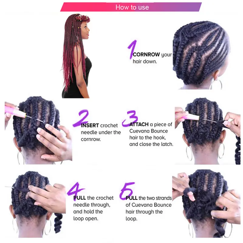 20Inch Synthetic Afro Kinky Braid Hair Marlyey Twist Braid Crochet Hair Extension for Black Women