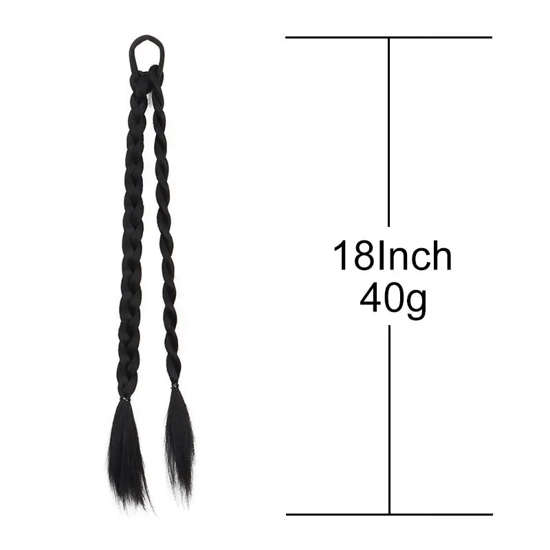 2pcs Synthetic Long Straight Ponytail Hairpiece Elastic Rubber Band Braid Hair Extension for Women Hair Accessories