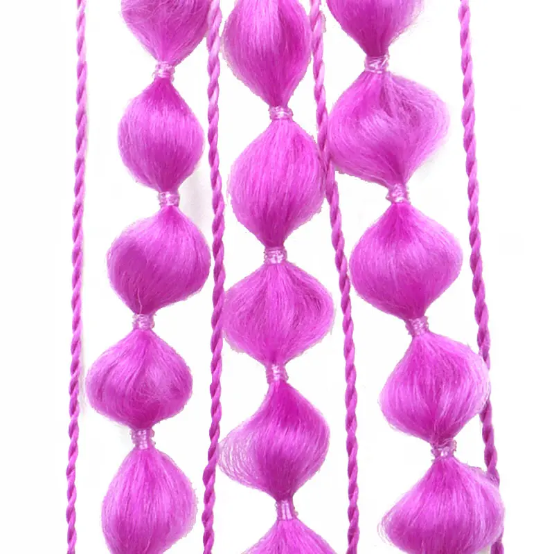 24Inch Synthetic Long Bubble Ponytail Ombre Braid Yaki Straight Twist Elastic Band Pony Tail Hairpiece for Women