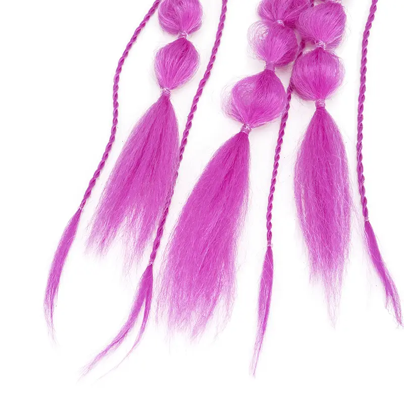 24Inch Synthetic Long Bubble Ponytail Ombre Braid Yaki Straight Twist Elastic Band Pony Tail Hairpiece for Women